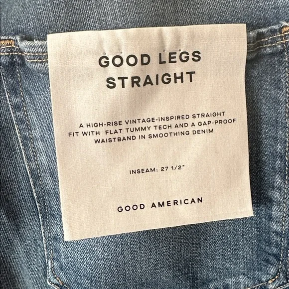 Good American NWT Good Legs Straight Leg Denim Jeans - 16 - Picture 8 of 10